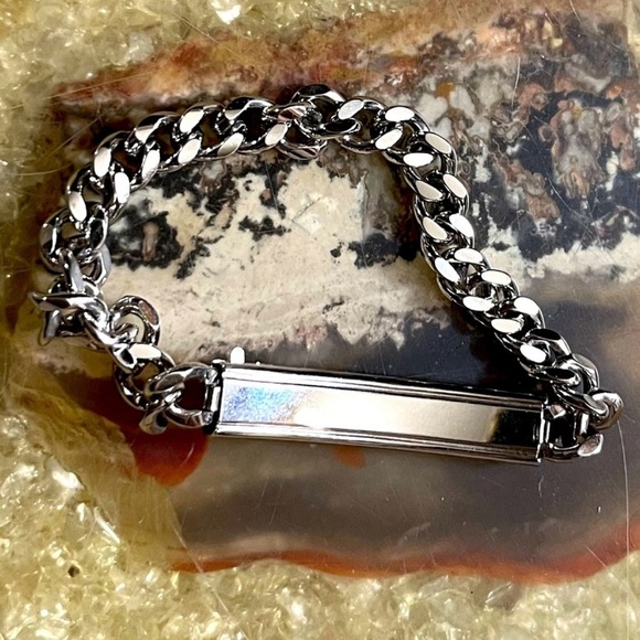 ‘PAULA’ Sterling Silver Band Chain Link Bracelet Engraved Vintage 70’s - Picture 3 of 4